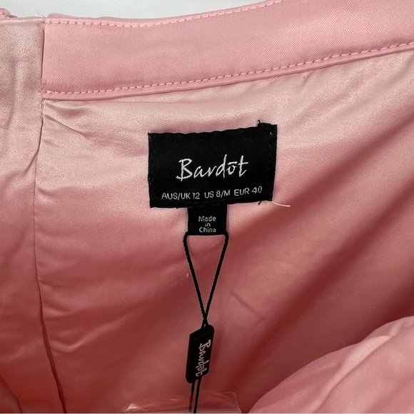 Bardot Eyelet Off The Shoulder Derby Dress in Light Pink - Picture 8 of 16